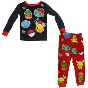 Pokemon Christmas Winter Long Sleeve Pants Pajama Set Size 4 NEW with Tags